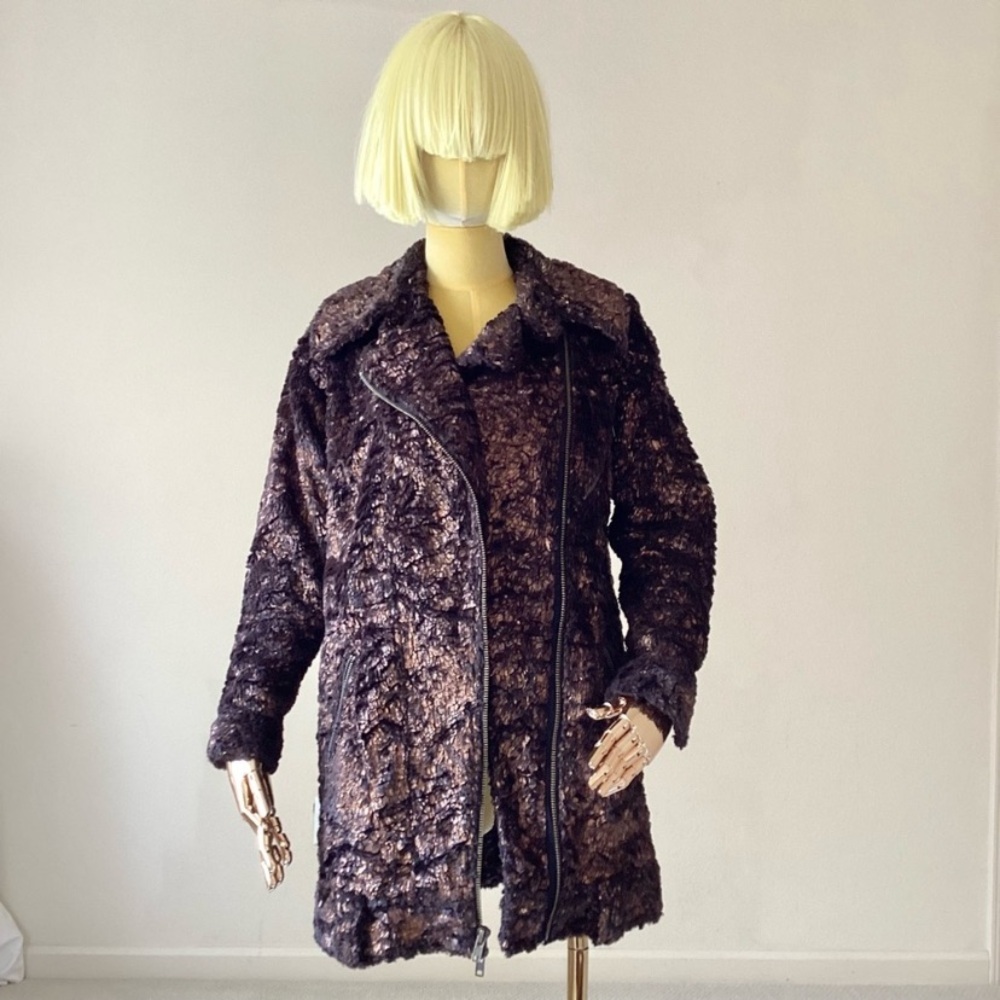Opening Ceremony Faux Fur Brown Bronze Coat XS